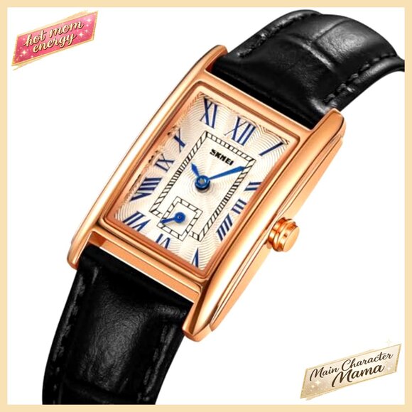 Ultra-Thin Rectangle Ladies Quartz Watch with Leather Strap for Business Dress main image 5